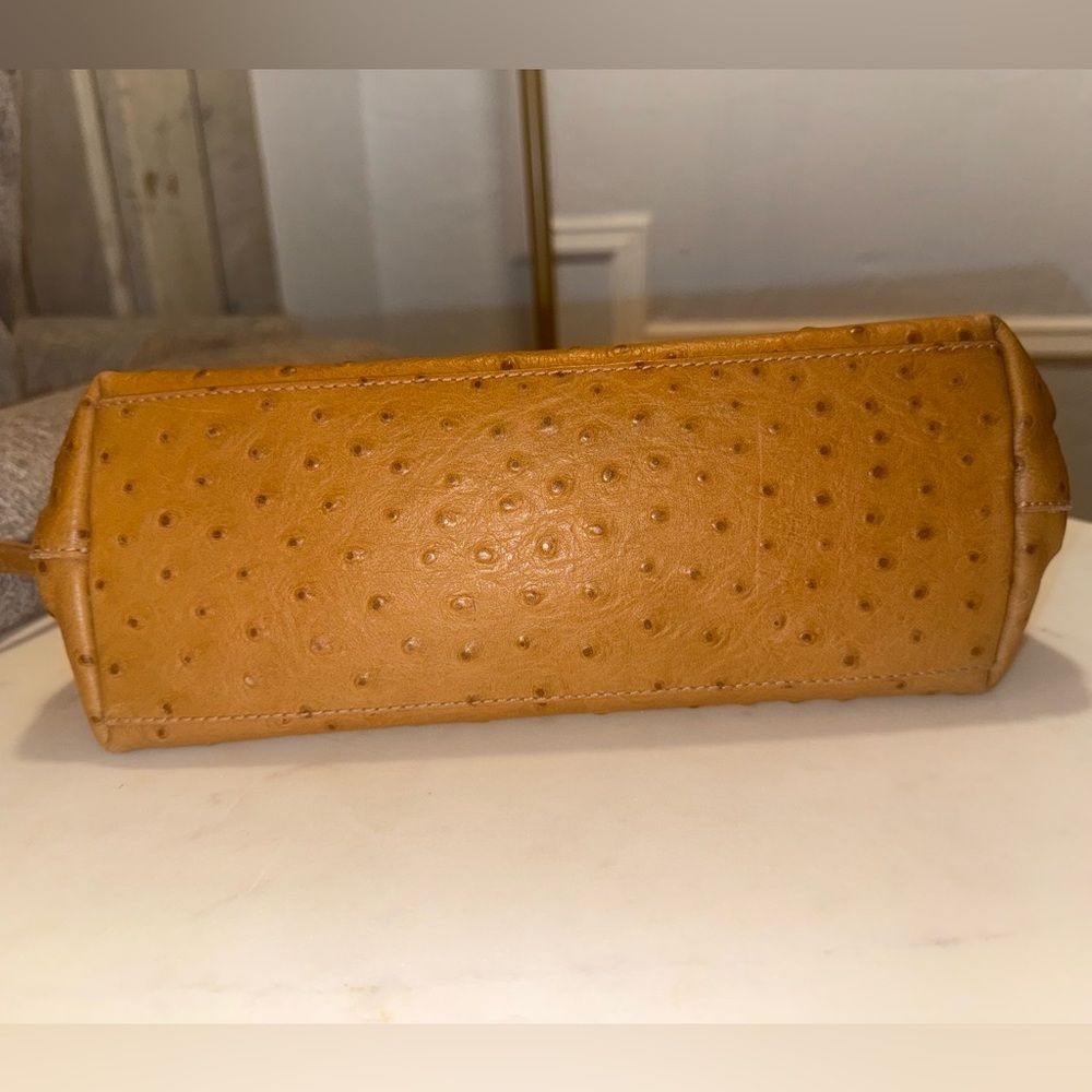 Furla Vintage Ostrich Embossed Leather Two Way Bag (EUC) and Dustbag - Picture 13 of 16